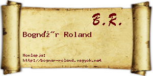 Bognár Roland névjegykártya