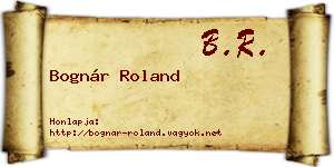 Bognár Roland névjegykártya