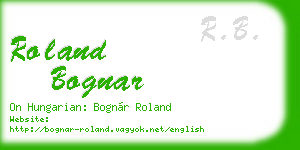 roland bognar business card