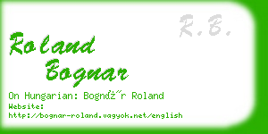 roland bognar business card